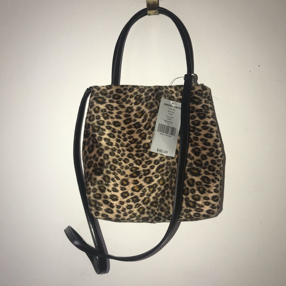 NWT $40 furry bag w removable strap